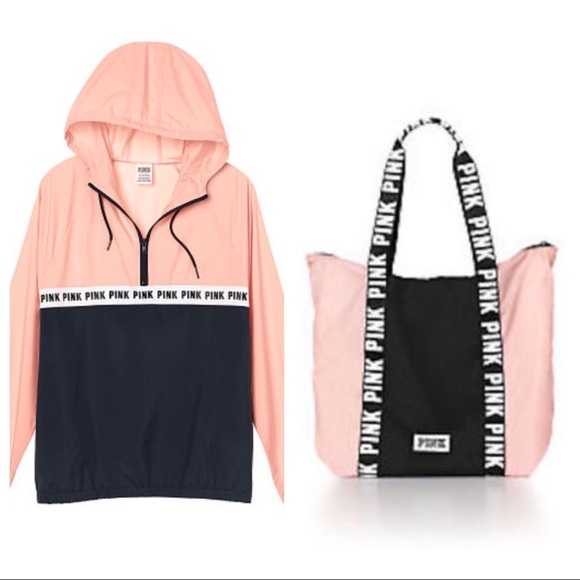 PINK Victoria's Secret Jackets & Blazers - [PINK] Jacket & Tote Bundle! Anorak Size M/L